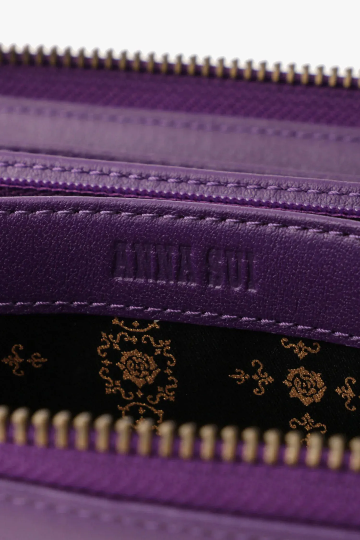 Purple Retro Button Wallet Annasui
