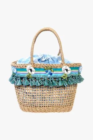 Raffia Tassel Bag-Baby Blue Annasui