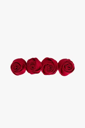 Red Rosette Charm Barrette Annasui