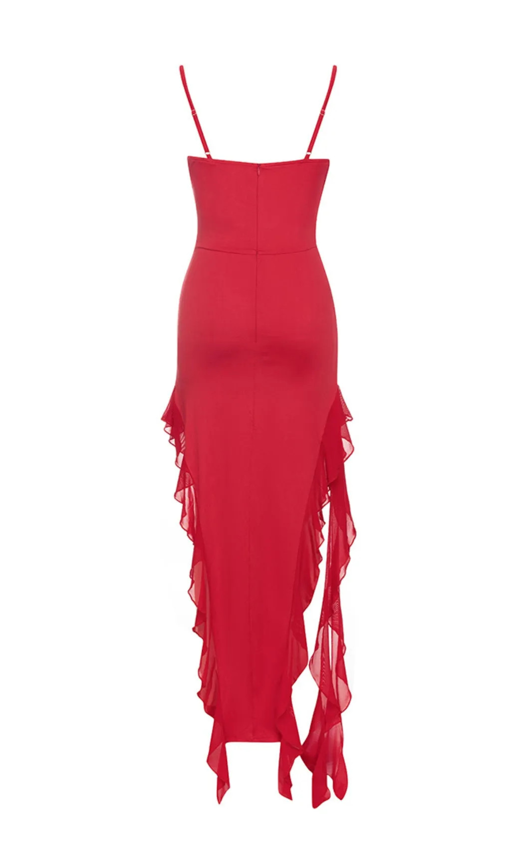 RED TUBE TOP ONE SHOULDER RIBBON DRESS Gloria Lanvin