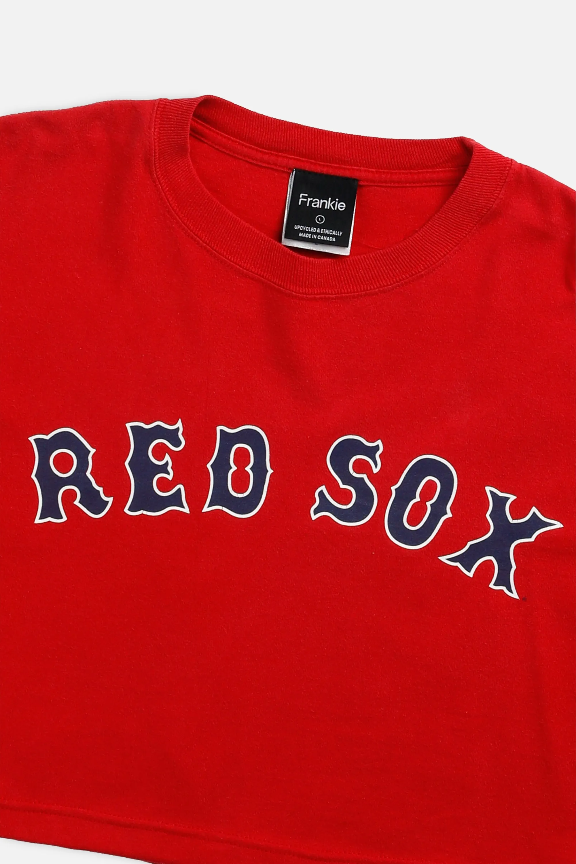 Rework Boston Red Sox MLB Crop Tee - L Frankie