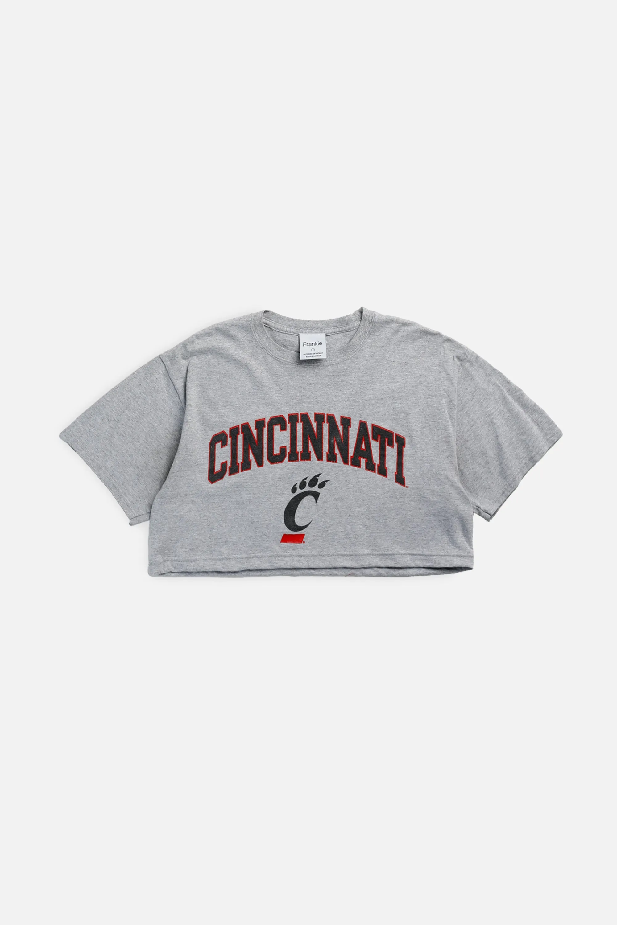 Rework Cincinnati Bearcats NCAA Crop Tee - S Frankie