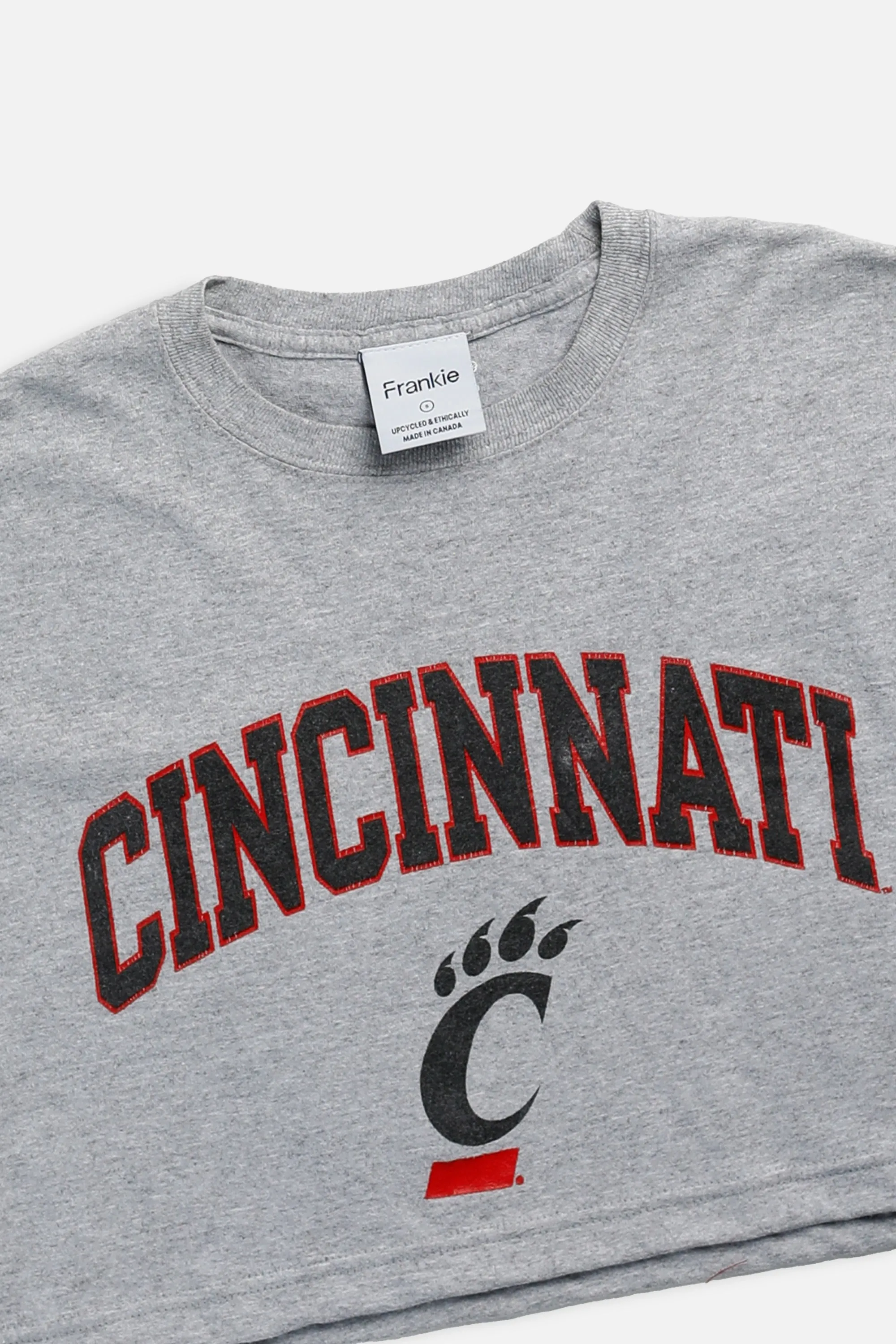 Rework Cincinnati Bearcats NCAA Crop Tee - S Frankie