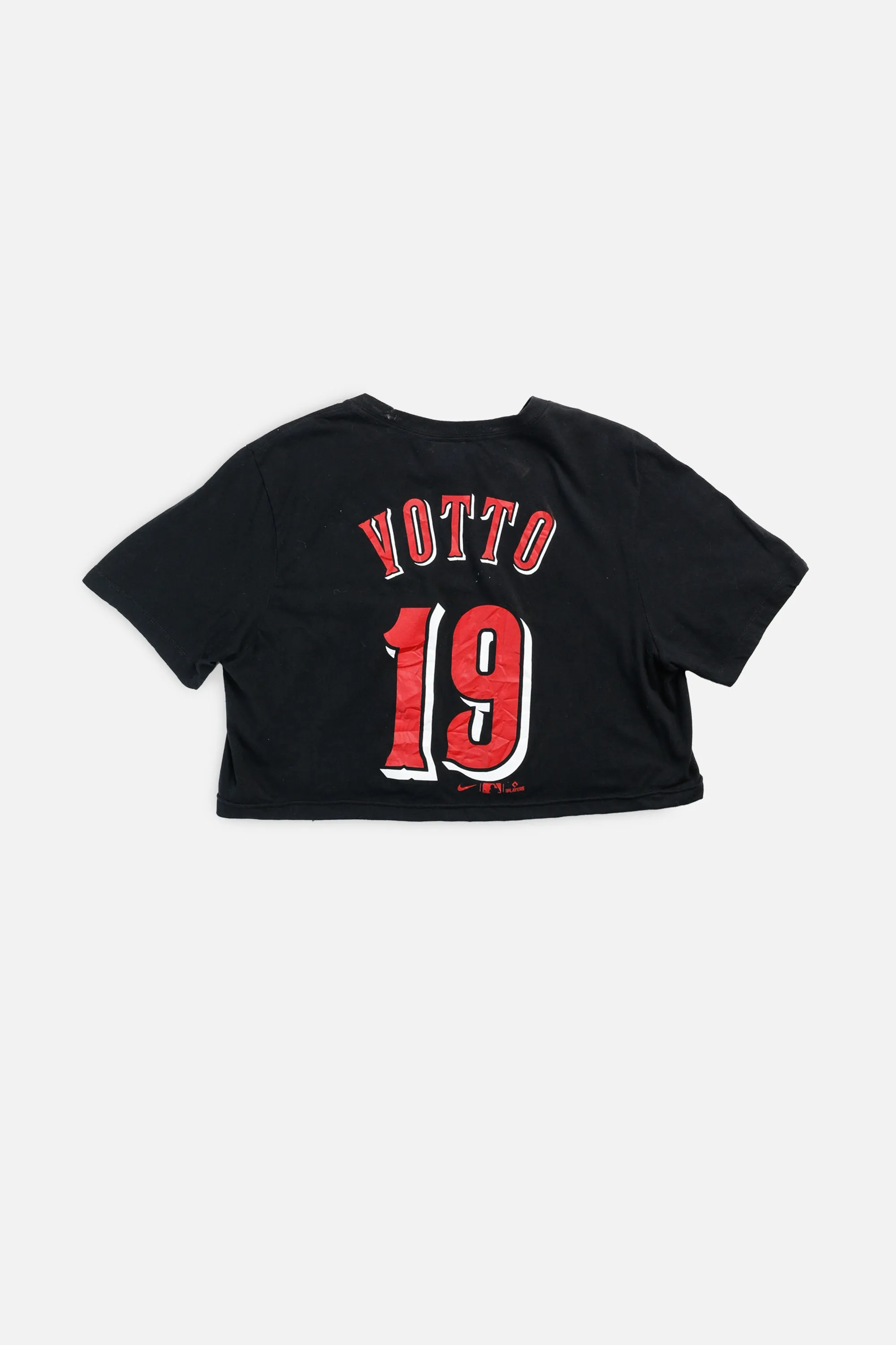 Rework Cincinnati Reds MLB Crop Tee - L Frankie