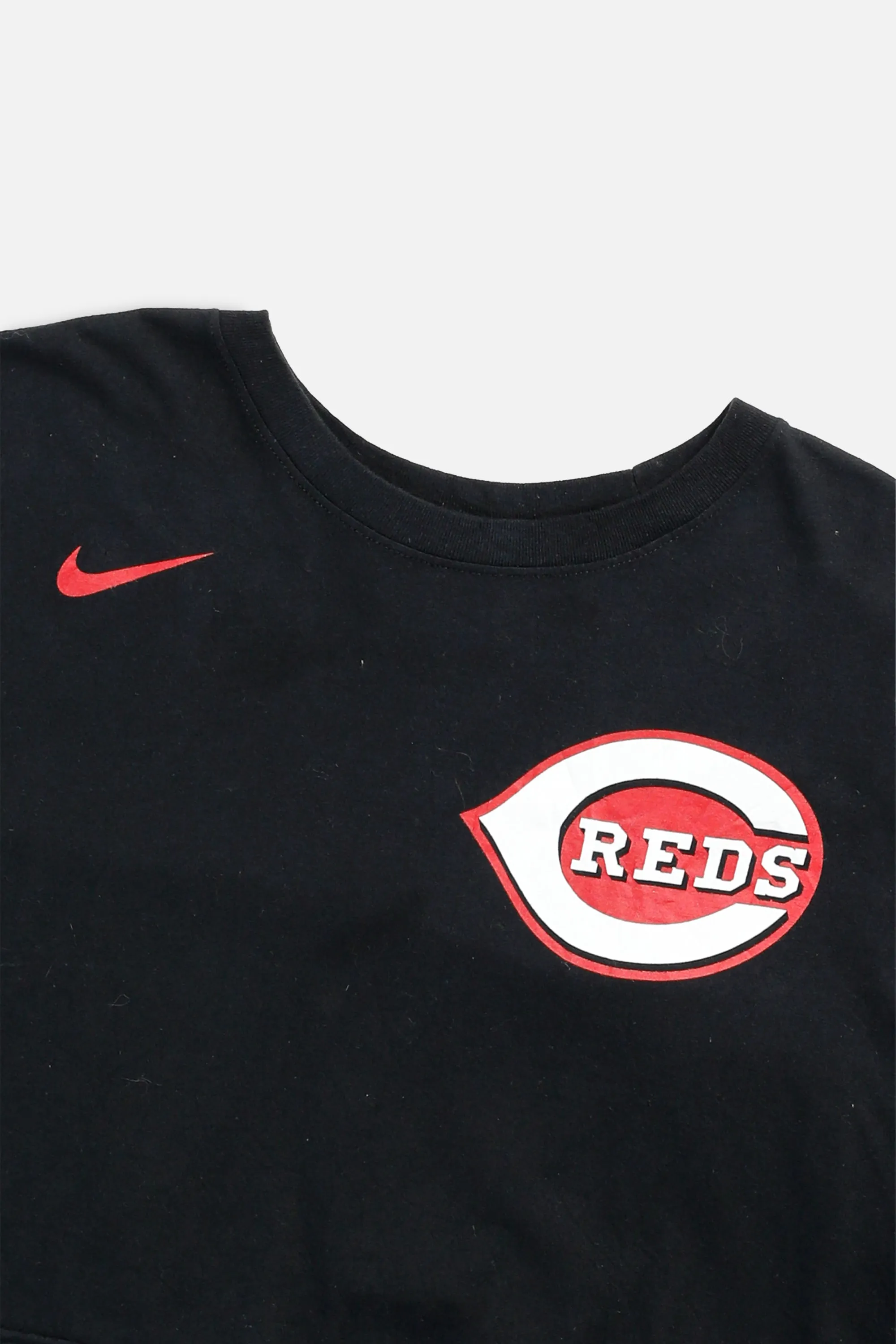 Rework Cincinnati Reds MLB Crop Tee - L Frankie