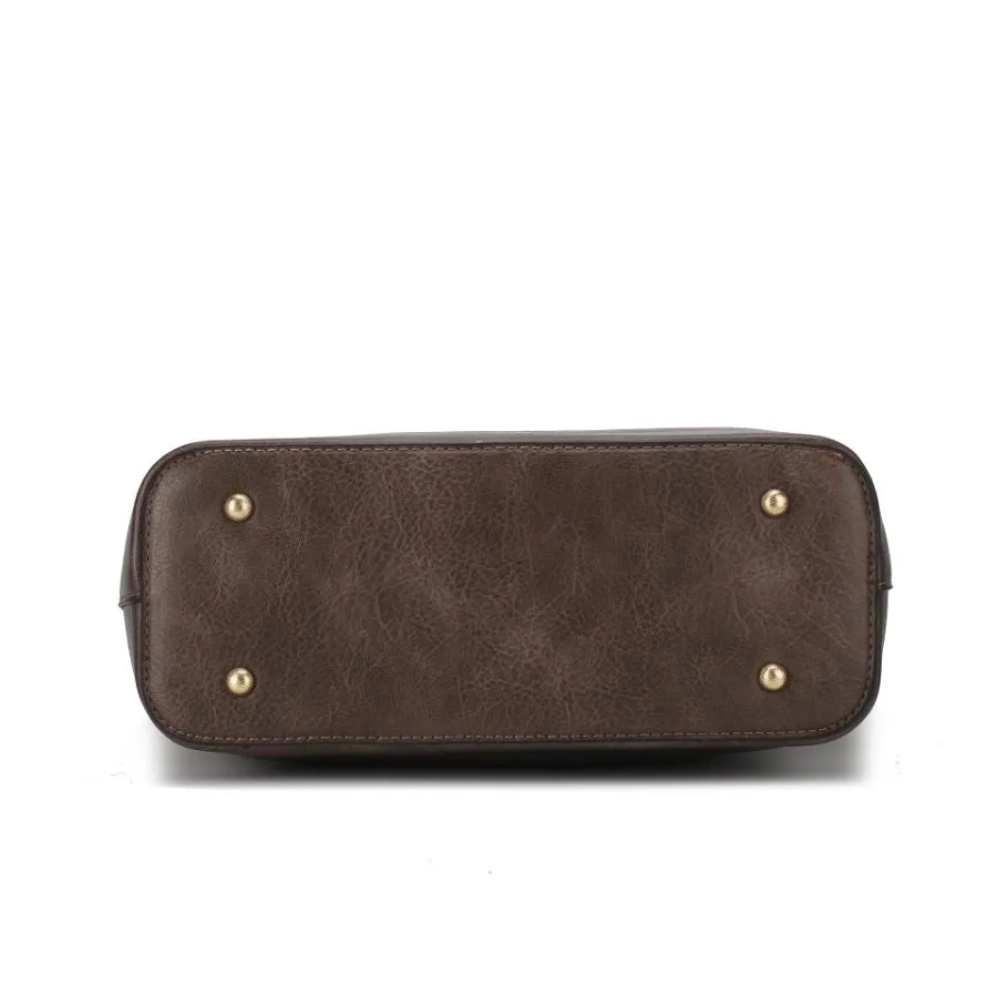 Reyna Vegan Leather Womens Tote Bag with Pouch -2 pieces