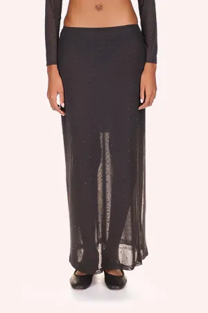Rhinestone Mesh Skirt Annasui