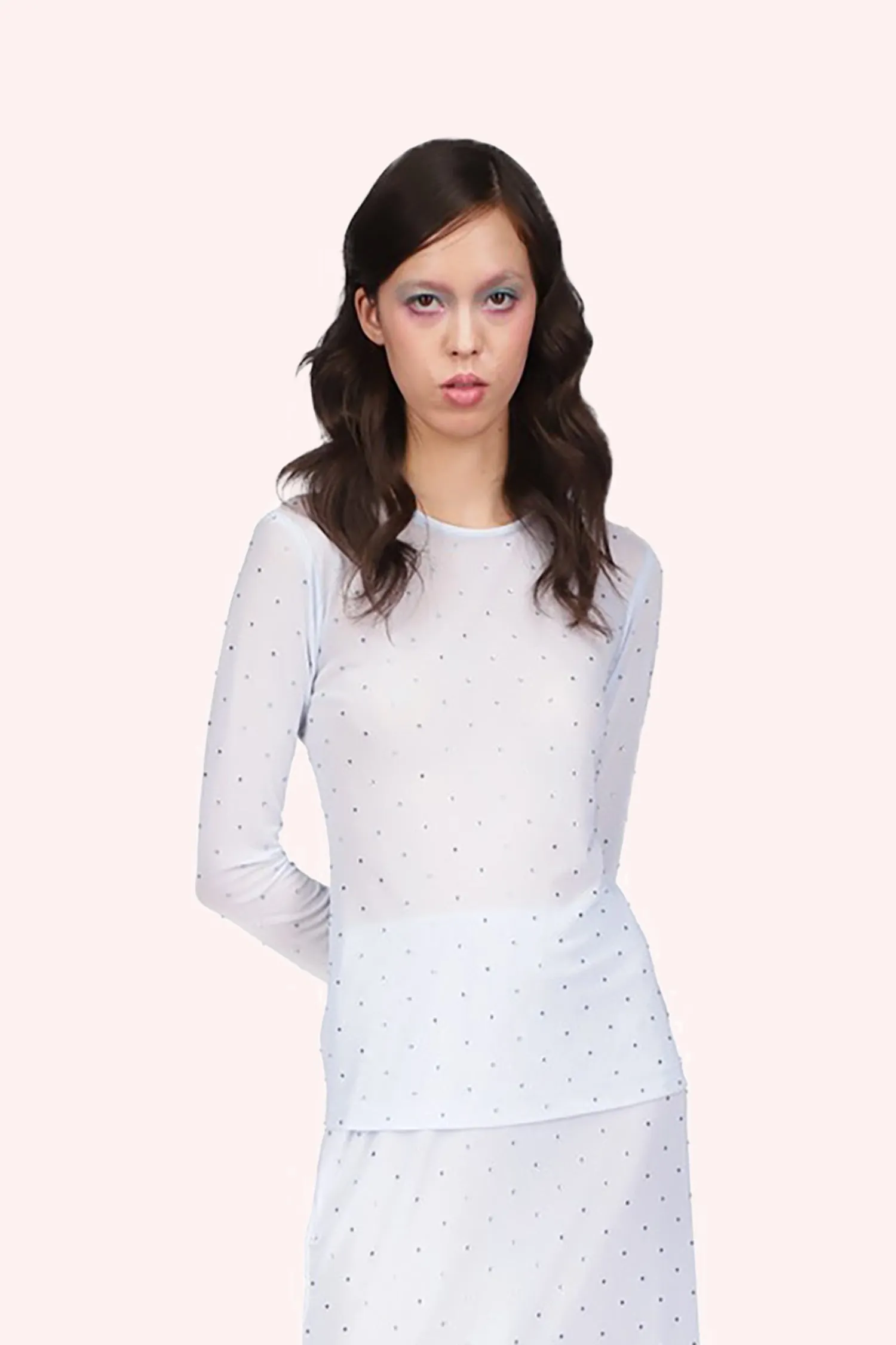 Rhinestone Mesh Top Annasui