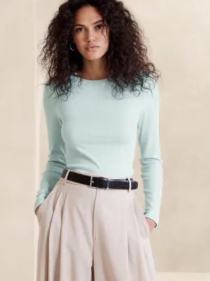 Ribbed Crew-Neck T-Shirt Banana Republic