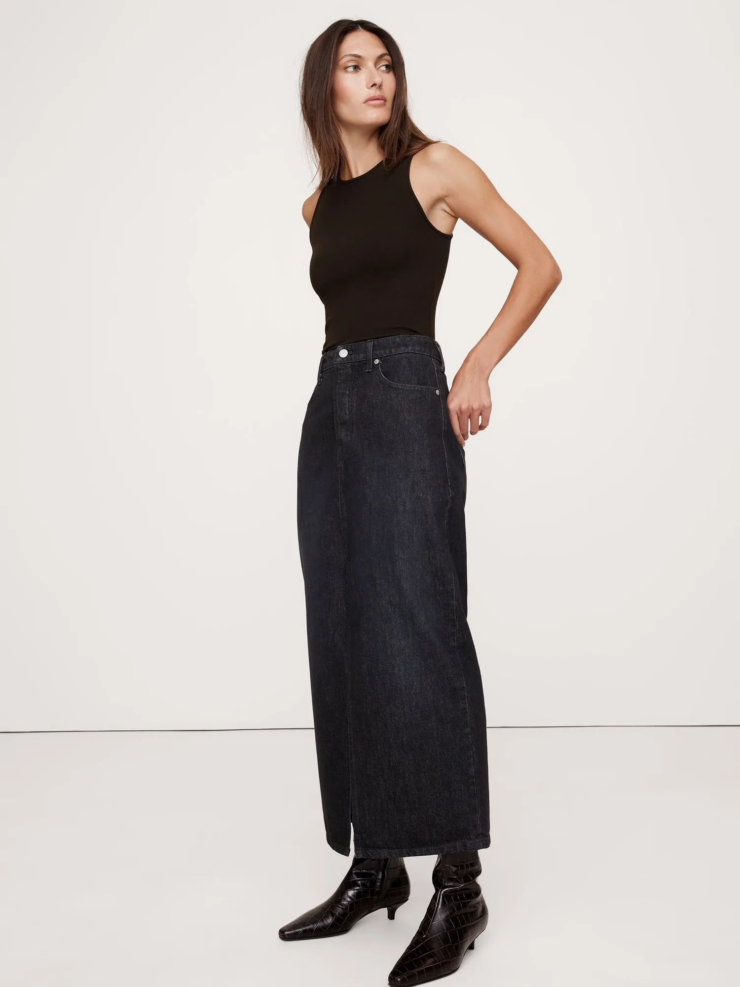Ribbed Cutaway Tank Banana Republic