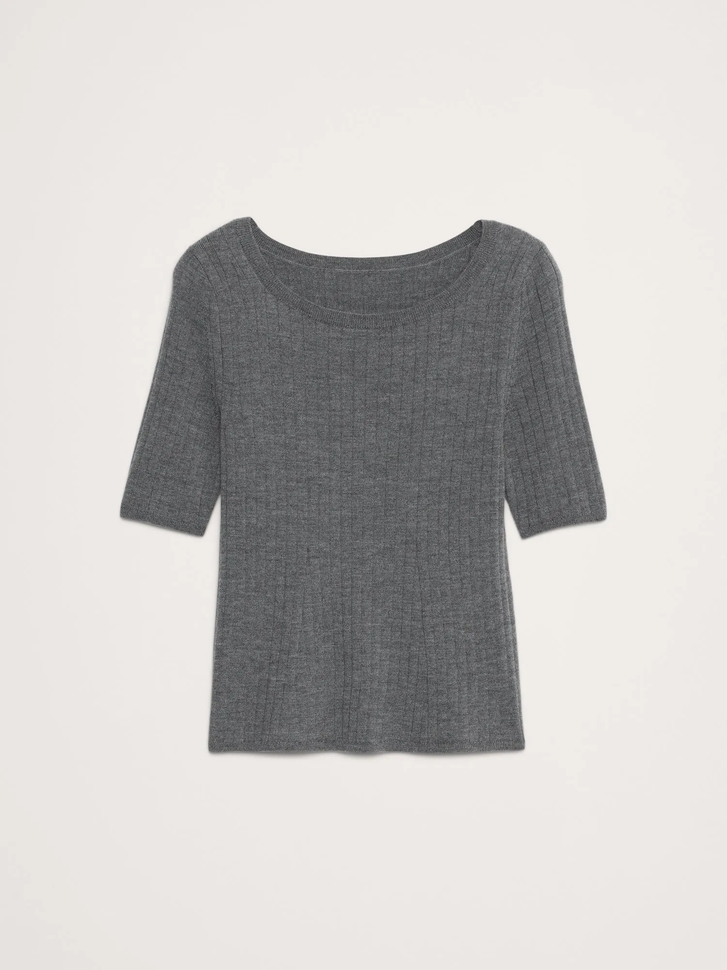 Ribbed Merino Scoop-Neck Sweater Banana Republic