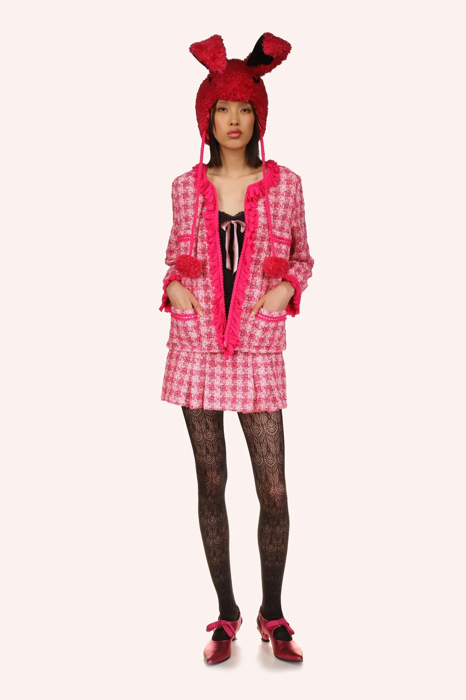 Ribbon Chenille Tweed Jacket Annasui