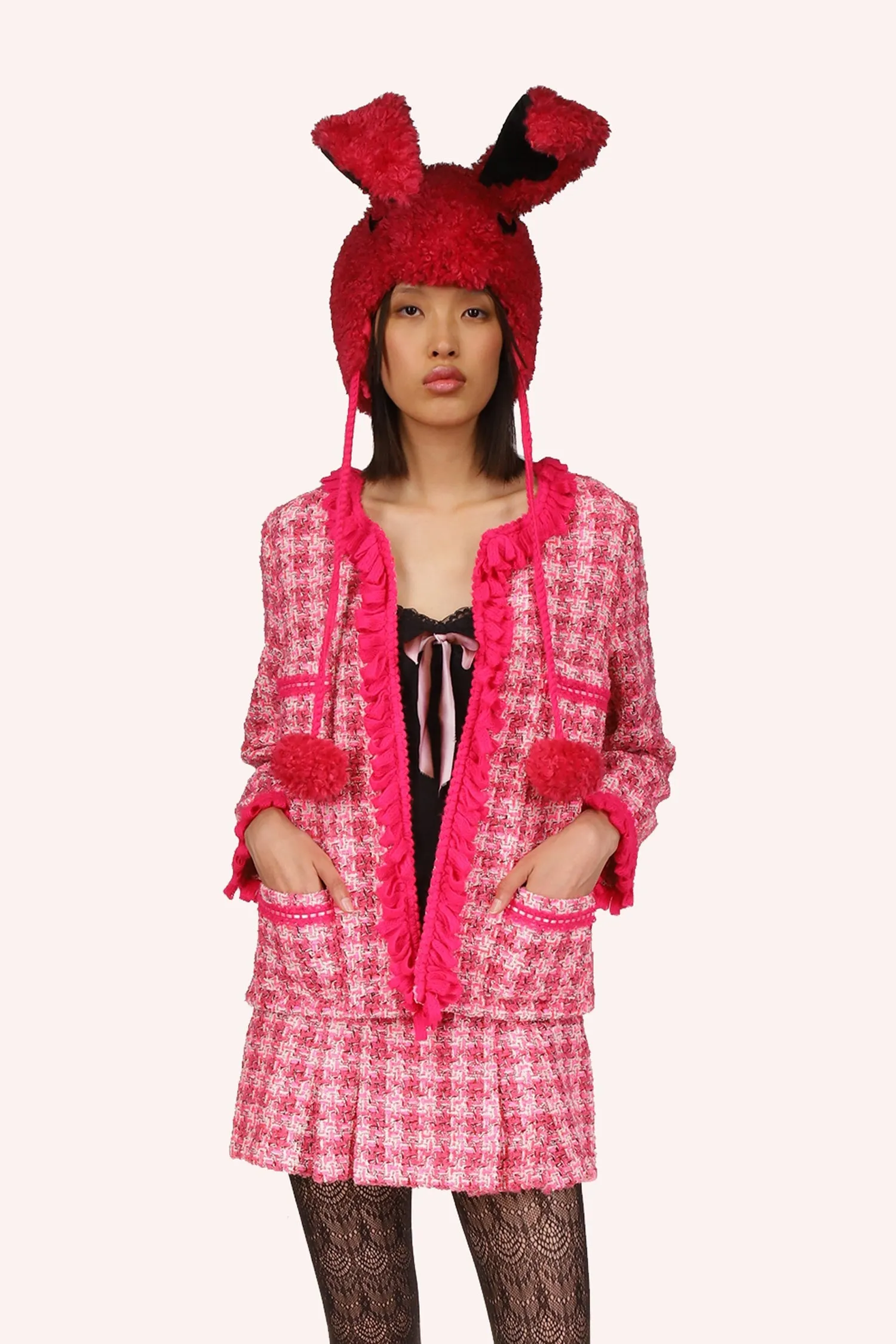 Ribbon Chenille Tweed Jacket Annasui