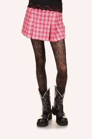 Ribbon Chenille Tweed Pleated Skirt Annasui
