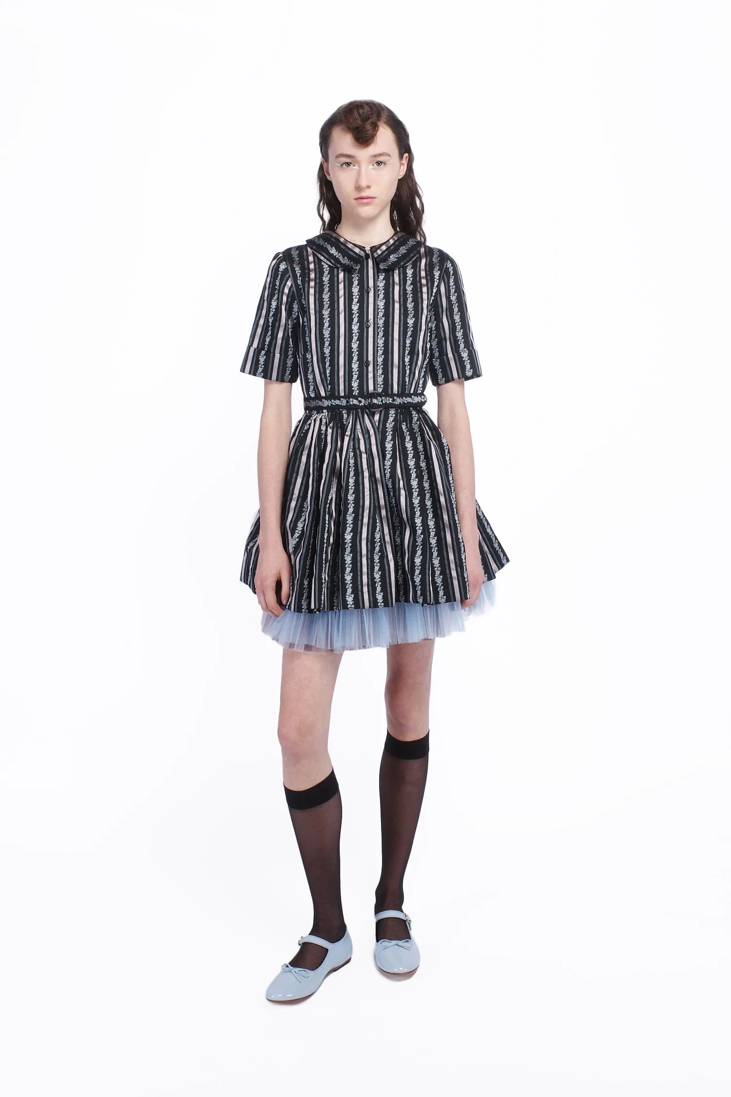 Ribbon Roses Belted Mini Dress Annasui