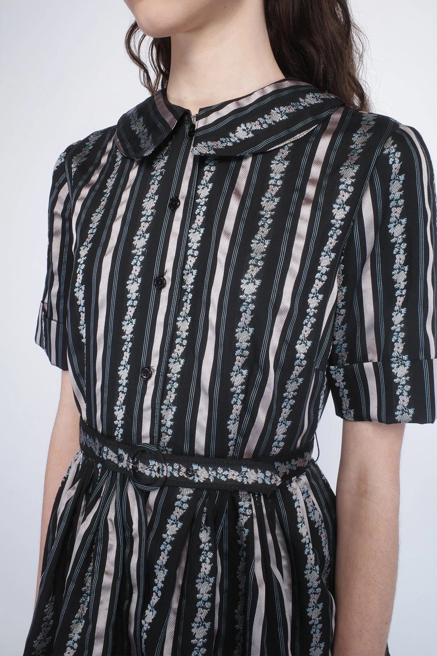 Ribbon Roses Belted Mini Dress Annasui