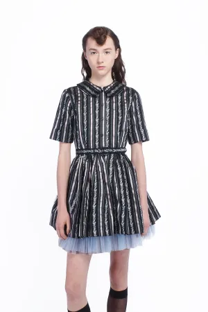 Ribbon Roses Belted Mini Dress Annasui