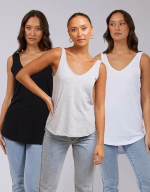 Ricky Tank 3pk Wht/Blk/Grm
