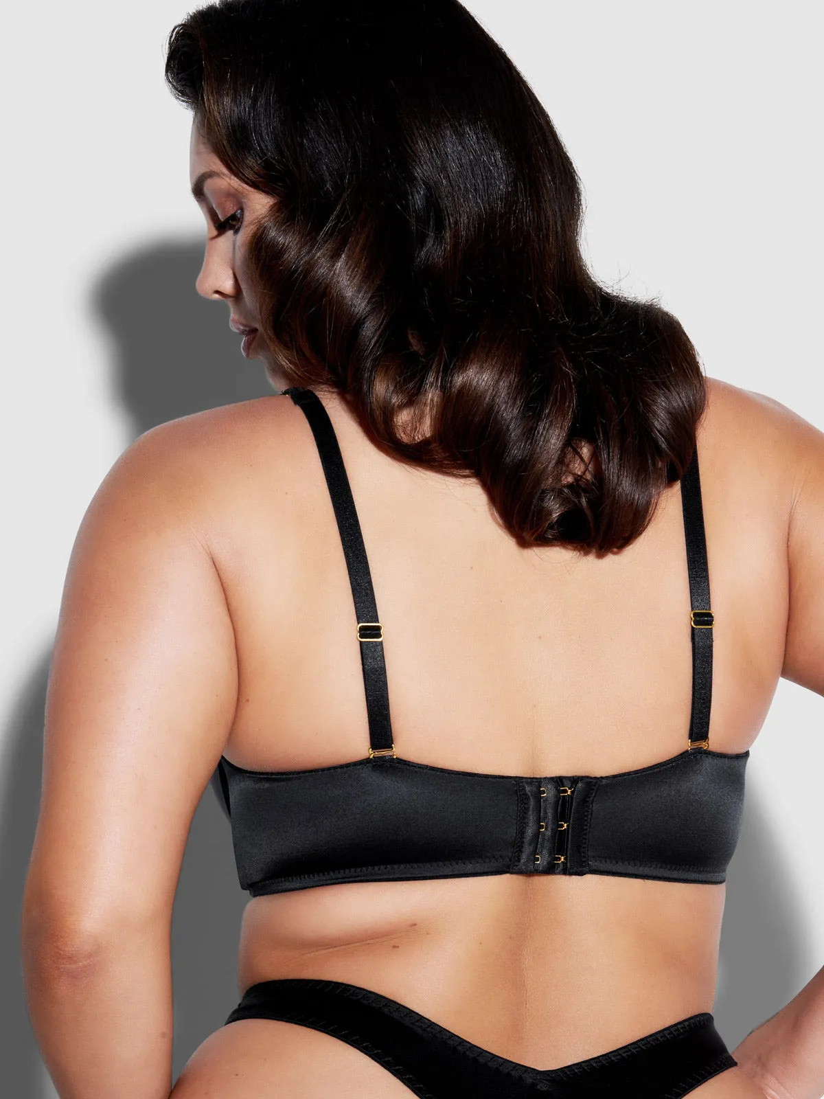 Rising Star Plunge Push Up Bra in Liquid Satin by Frederick's of Hollywood