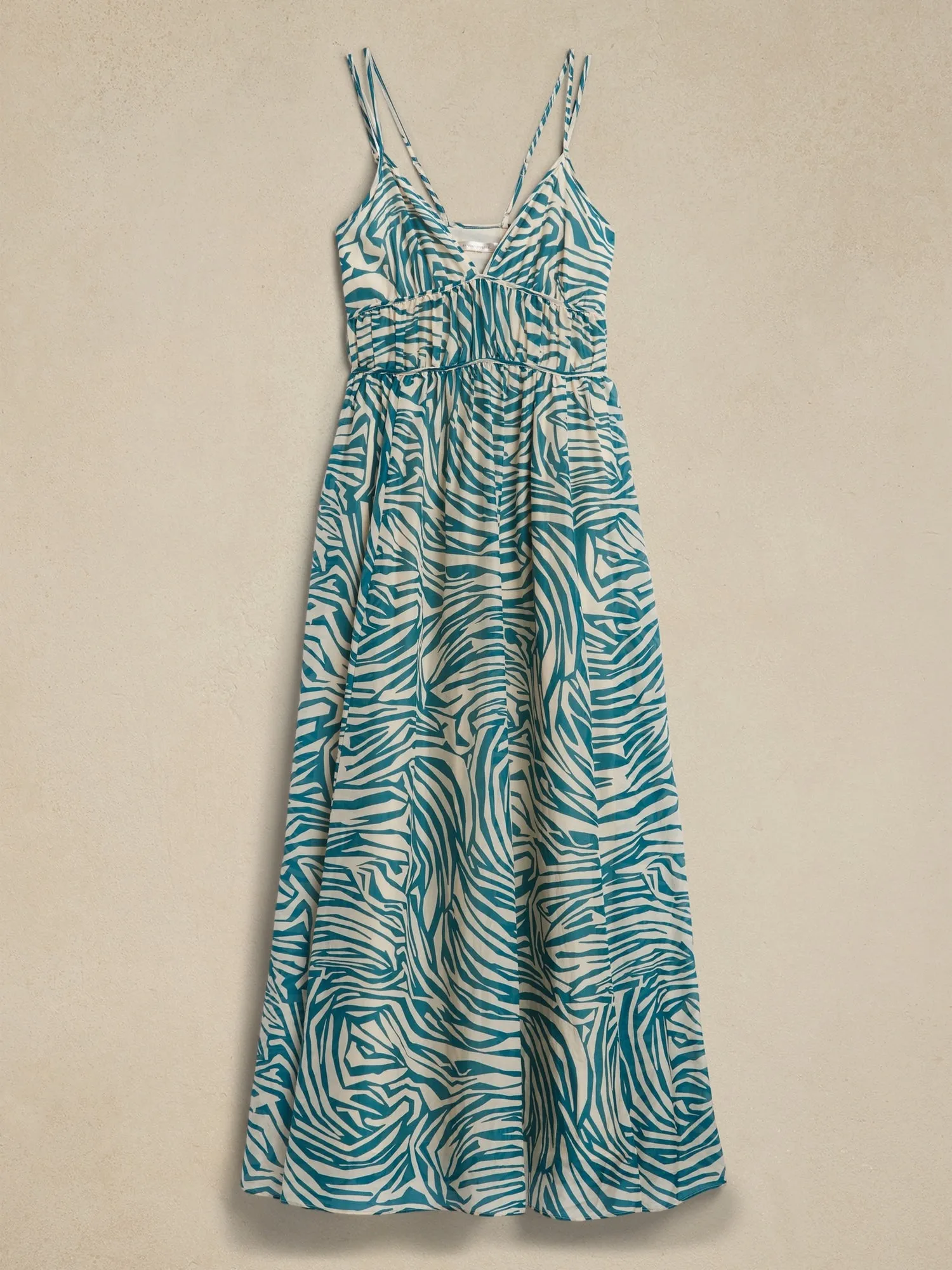 Rosalia Cotton-Silk Maxi Dress Banana Republic