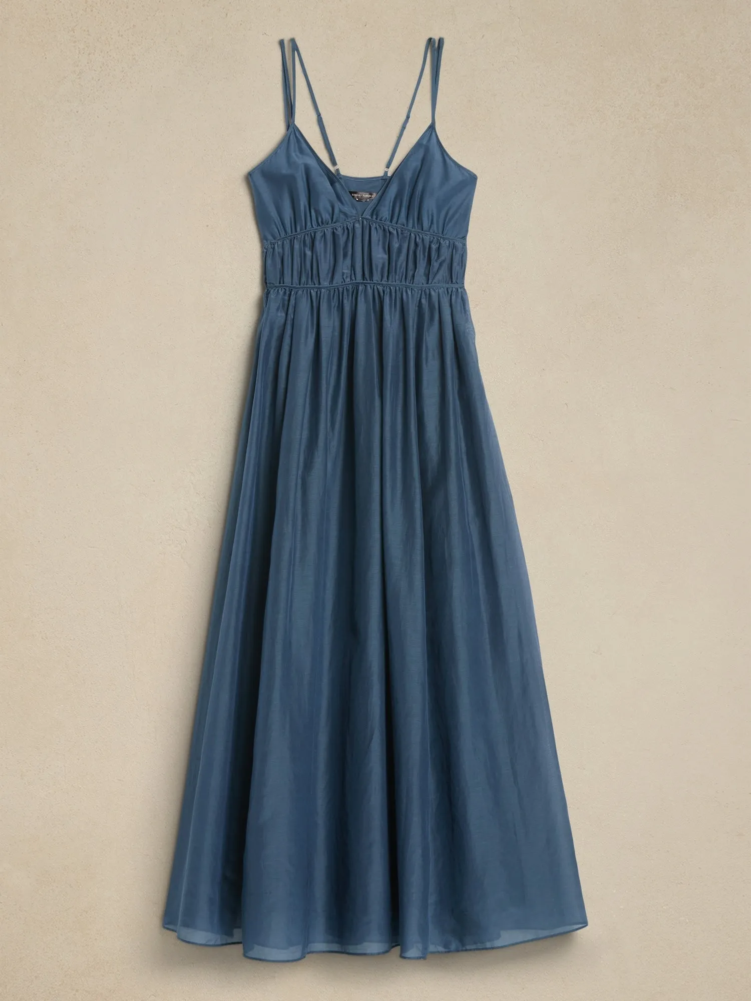 Rosalia Cotton-Silk Maxi Dress Banana Republic