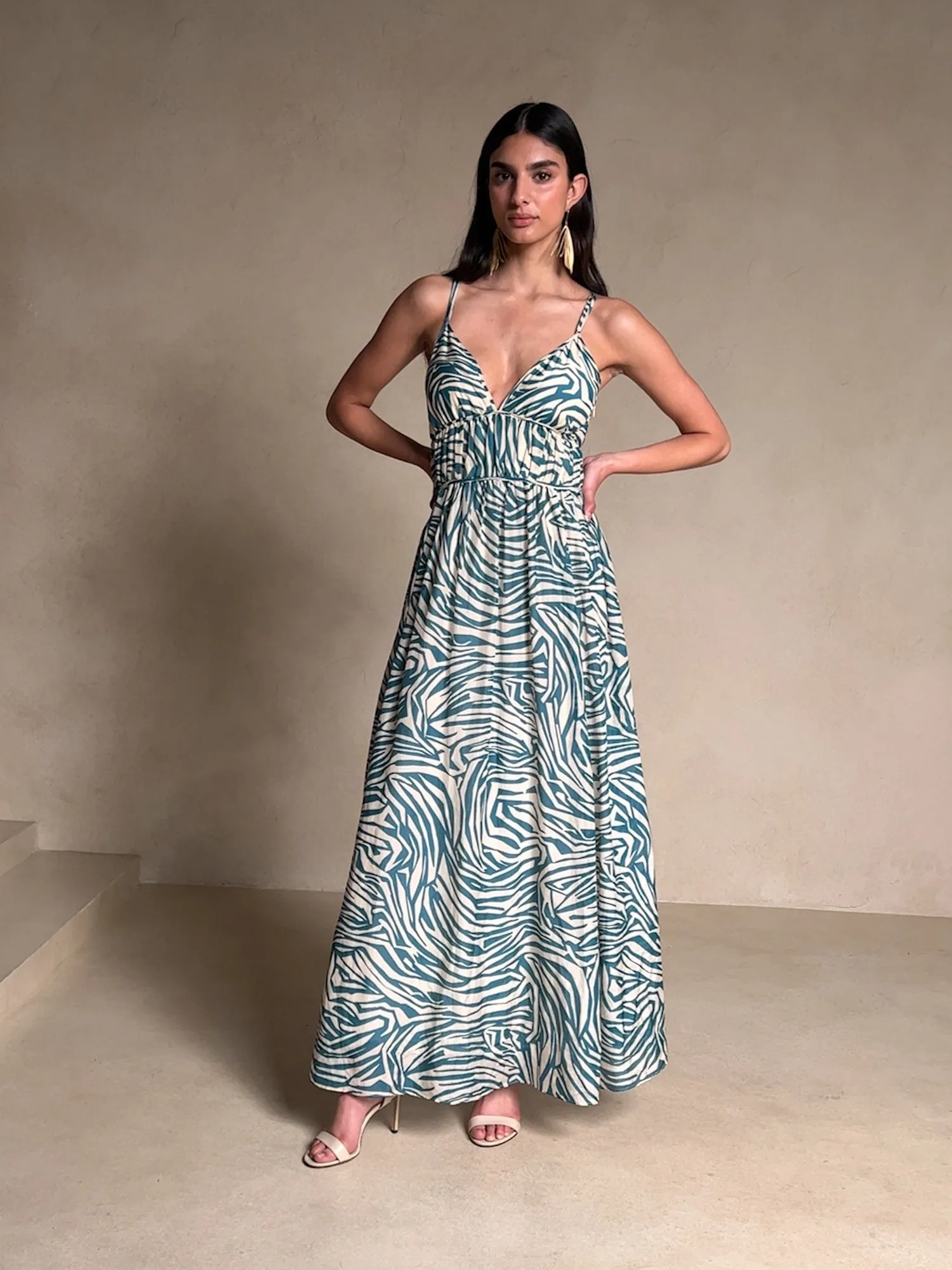 Rosalia Cotton-Silk Maxi Dress Banana Republic