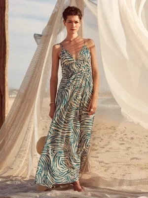 Rosalia Cotton-Silk Maxi Dress Banana Republic