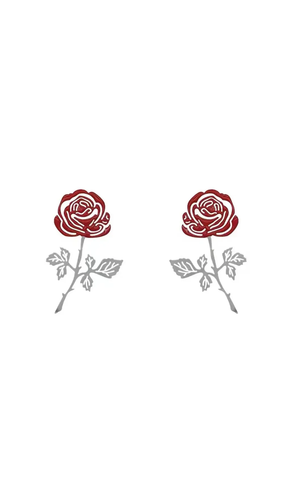 ROSE-COLORED HOLLOW FLOWER ALLOY EARRINGS Gloria Lanvin