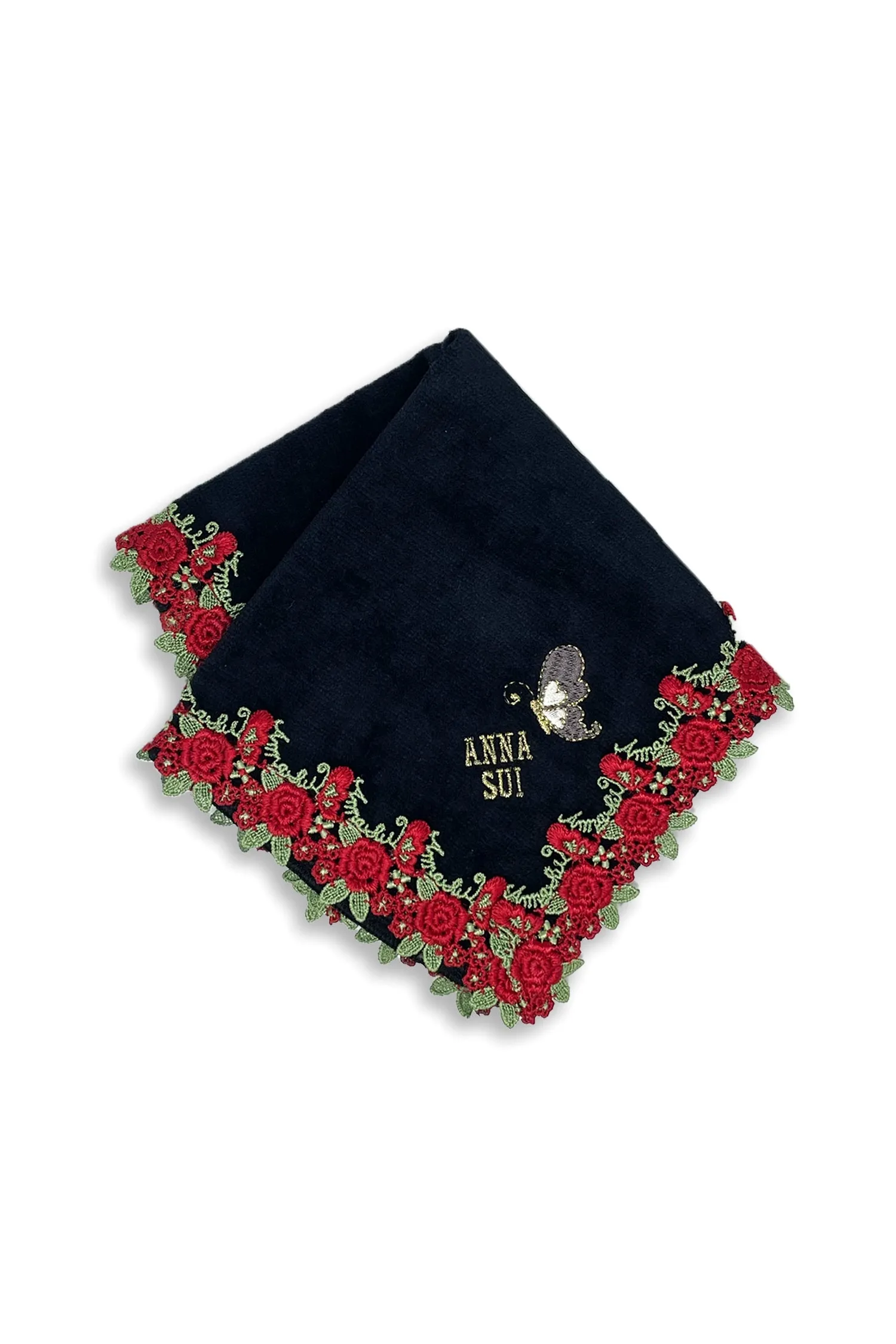 Rose Embroidery Washcloth Annasui