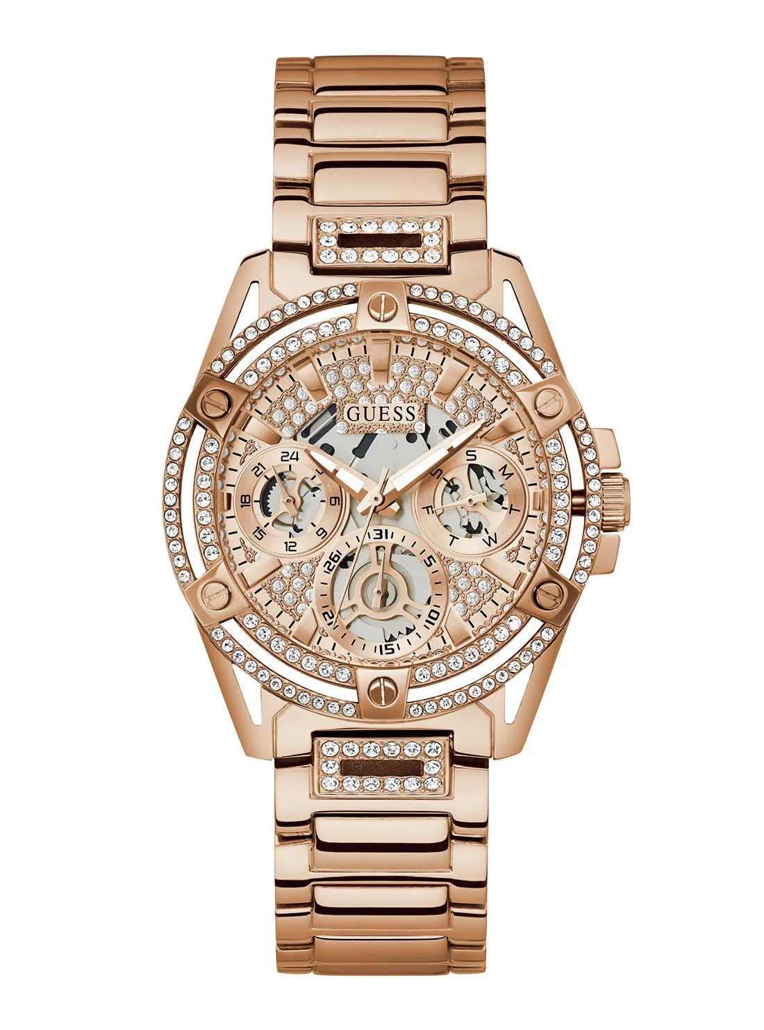 Rose Gold Crystal Queen Watch Guess
