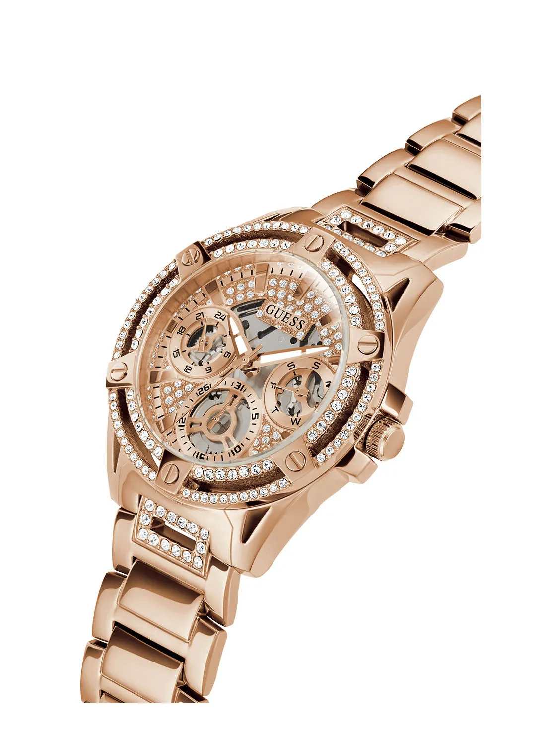 Rose Gold Crystal Queen Watch Guess