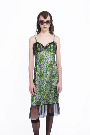 Rosebuds Lace Combo Slip Dress Annasui