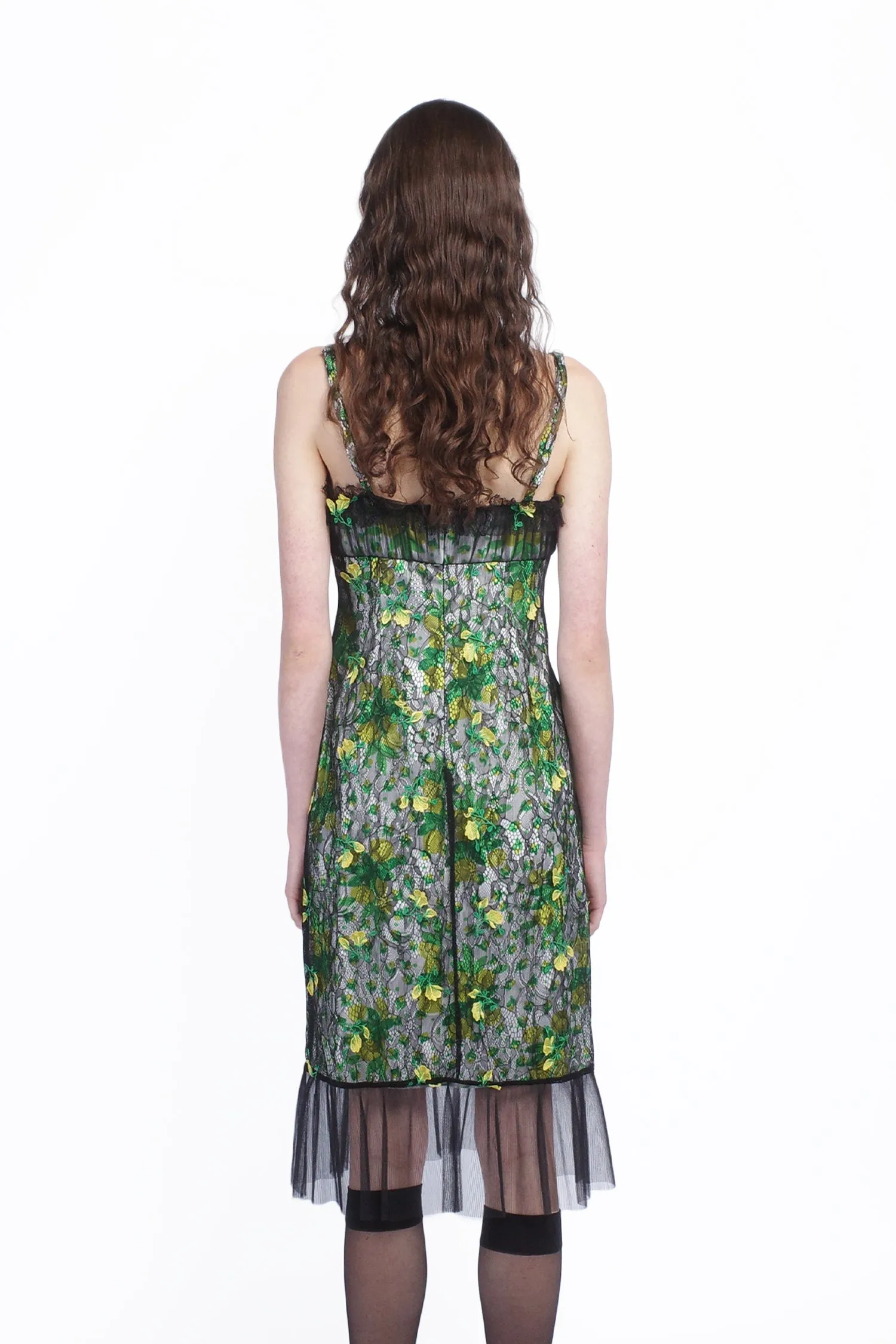 Rosebuds Lace Combo Slip Dress Annasui
