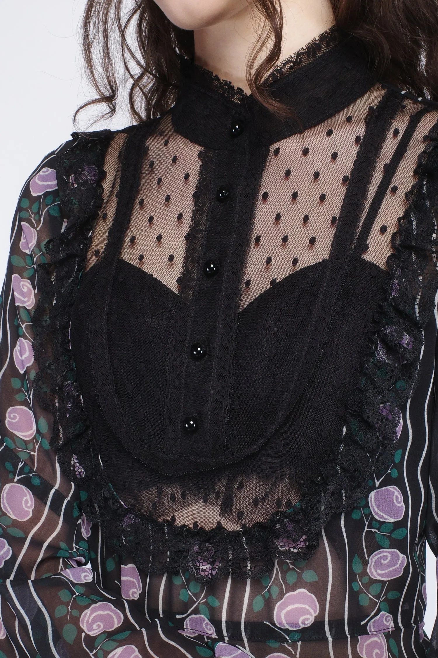 Rosetti Chiffon Victorian Bib Dress Annasui