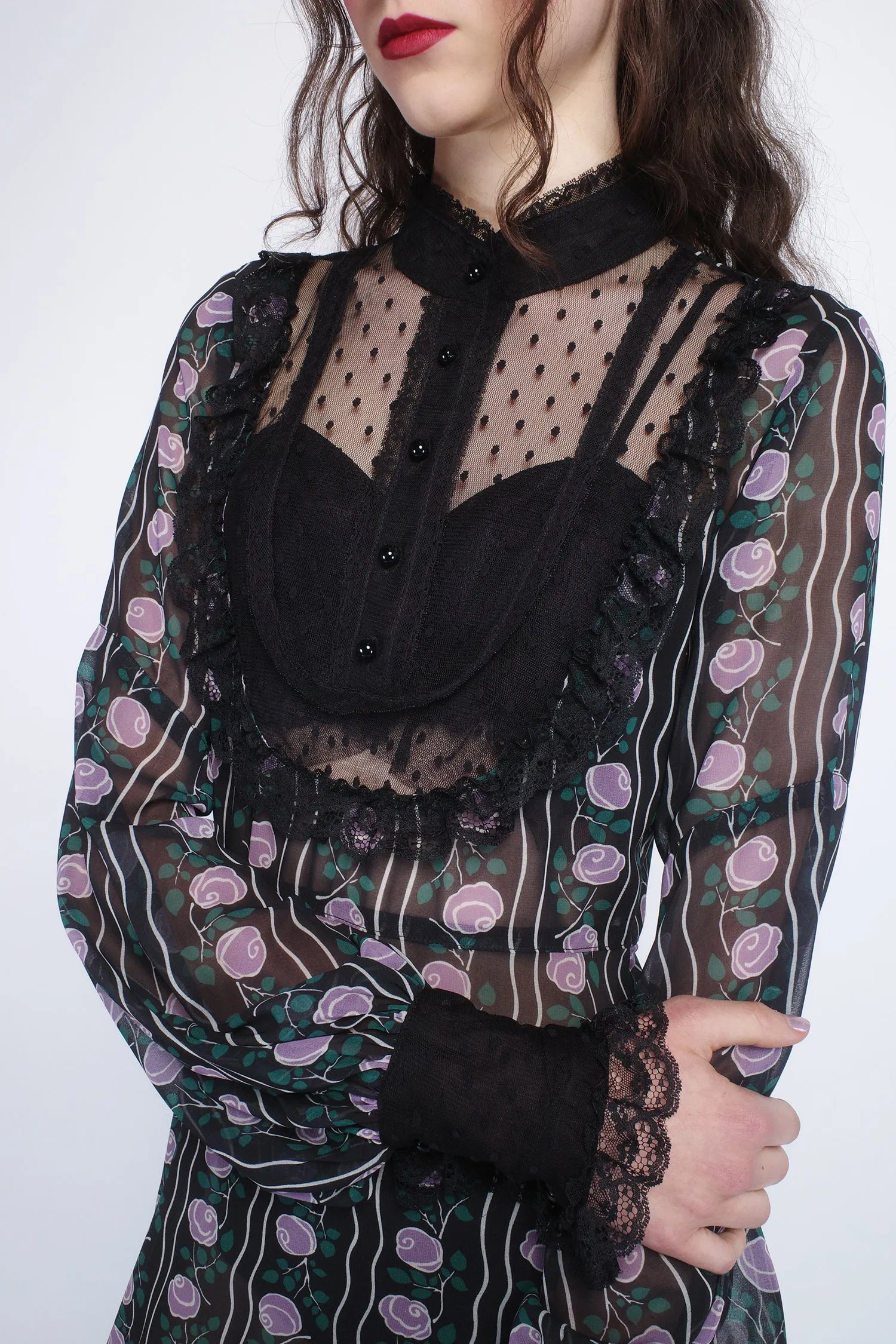 Rosetti Chiffon Victorian Bib Dress Annasui