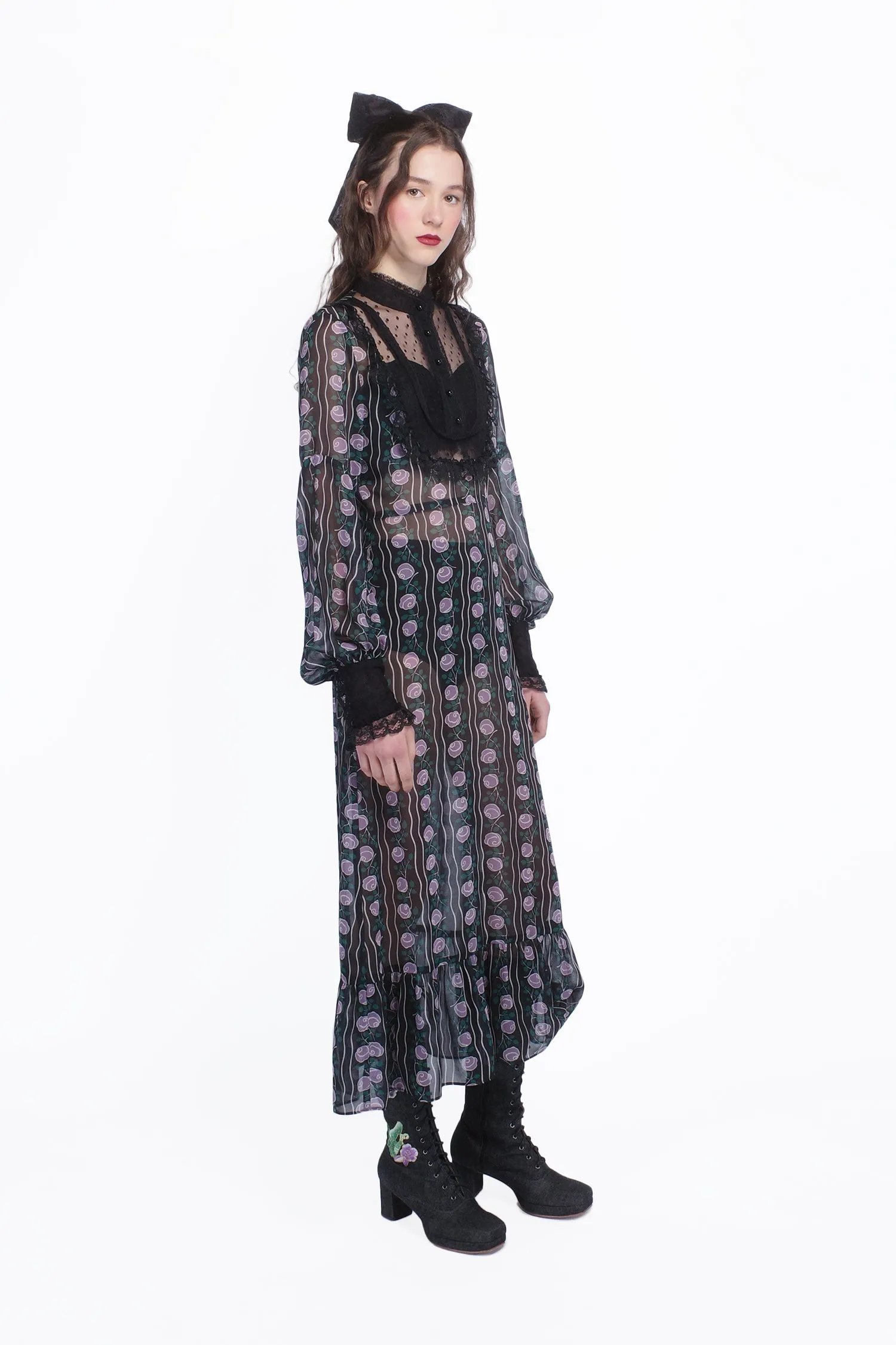 Rosetti Chiffon Victorian Bib Dress Annasui