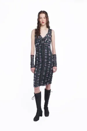 Rosetti Mesh Ruched Tie Dress Annasui