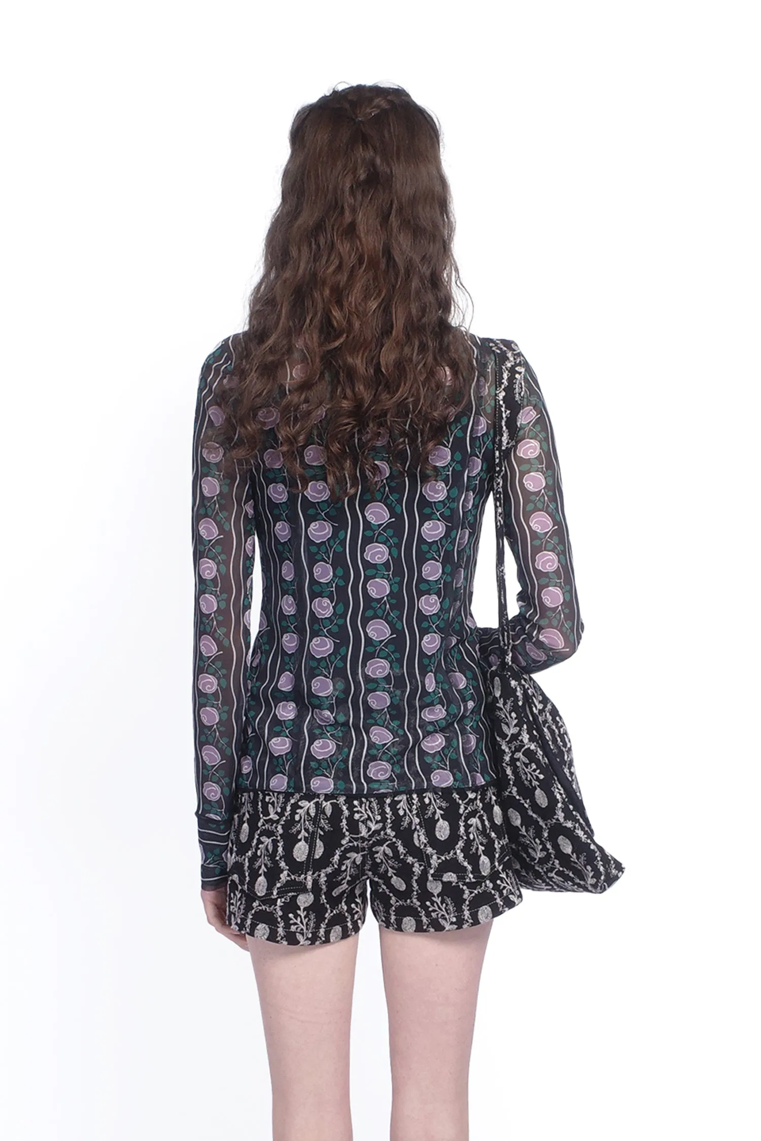 Rosetti Mesh Turtleneck Top Annasui