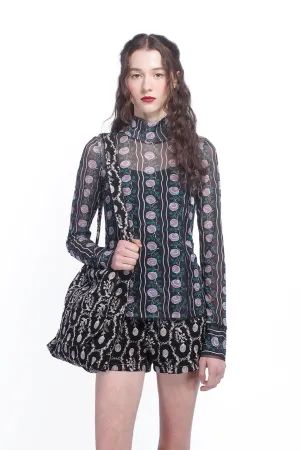 Rosetti Mesh Turtleneck Top Annasui