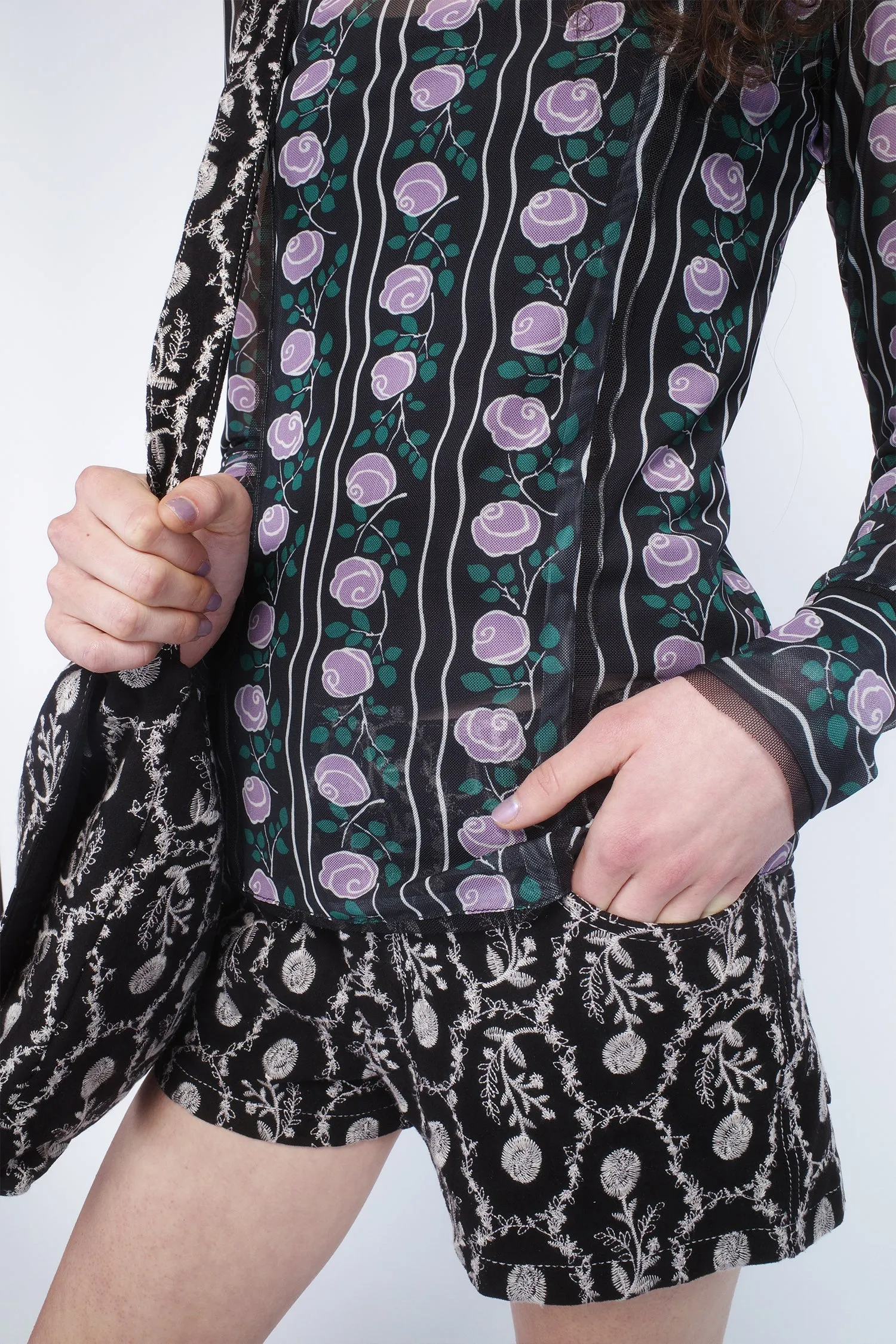 Rosetti Mesh Turtleneck Top Annasui