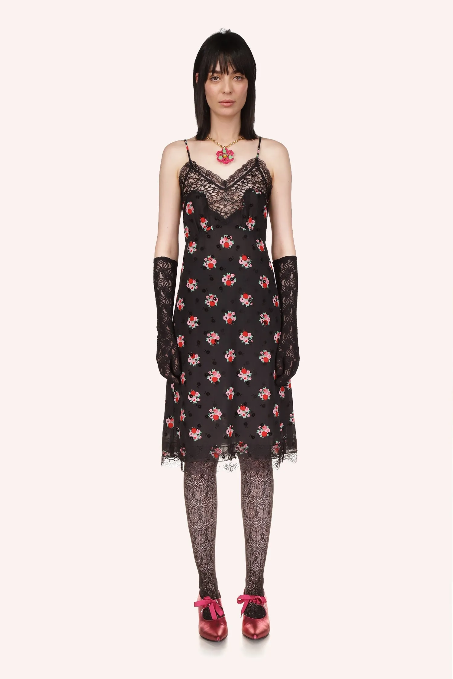 Rosie Posie Slip Dress Annasui