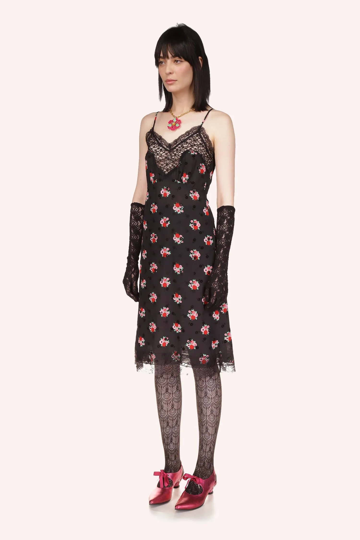 Rosie Posie Slip Dress Annasui