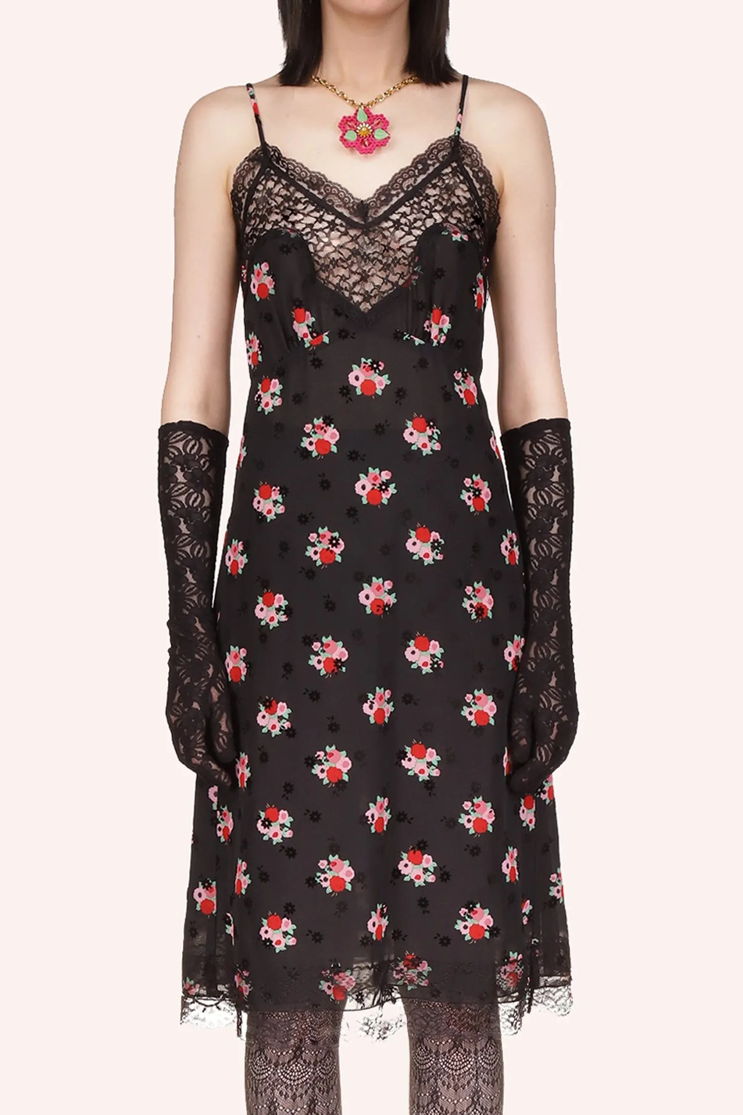 Rosie Posie Slip Dress Annasui