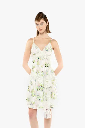 Rosies Posies Chiffon Romantic Lace Slip Dress Annasui