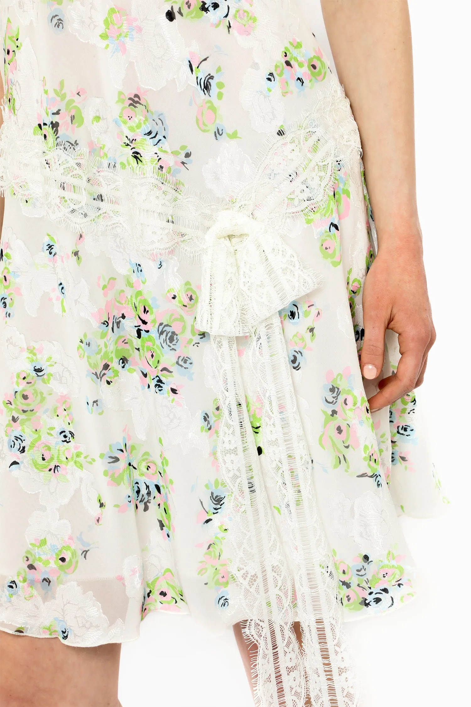 Rosies Posies Chiffon Romantic Lace Slip Dress Annasui