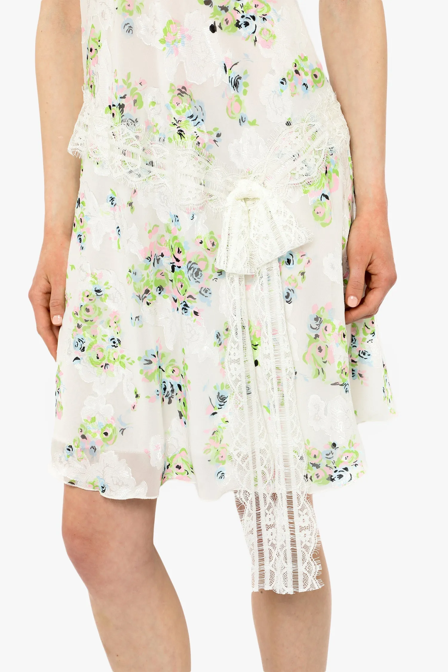 Rosies Posies Chiffon Romantic Lace Slip Dress Annasui