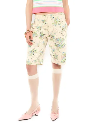 Rosies Posies Eyelet Bermuda Shorts Annasui