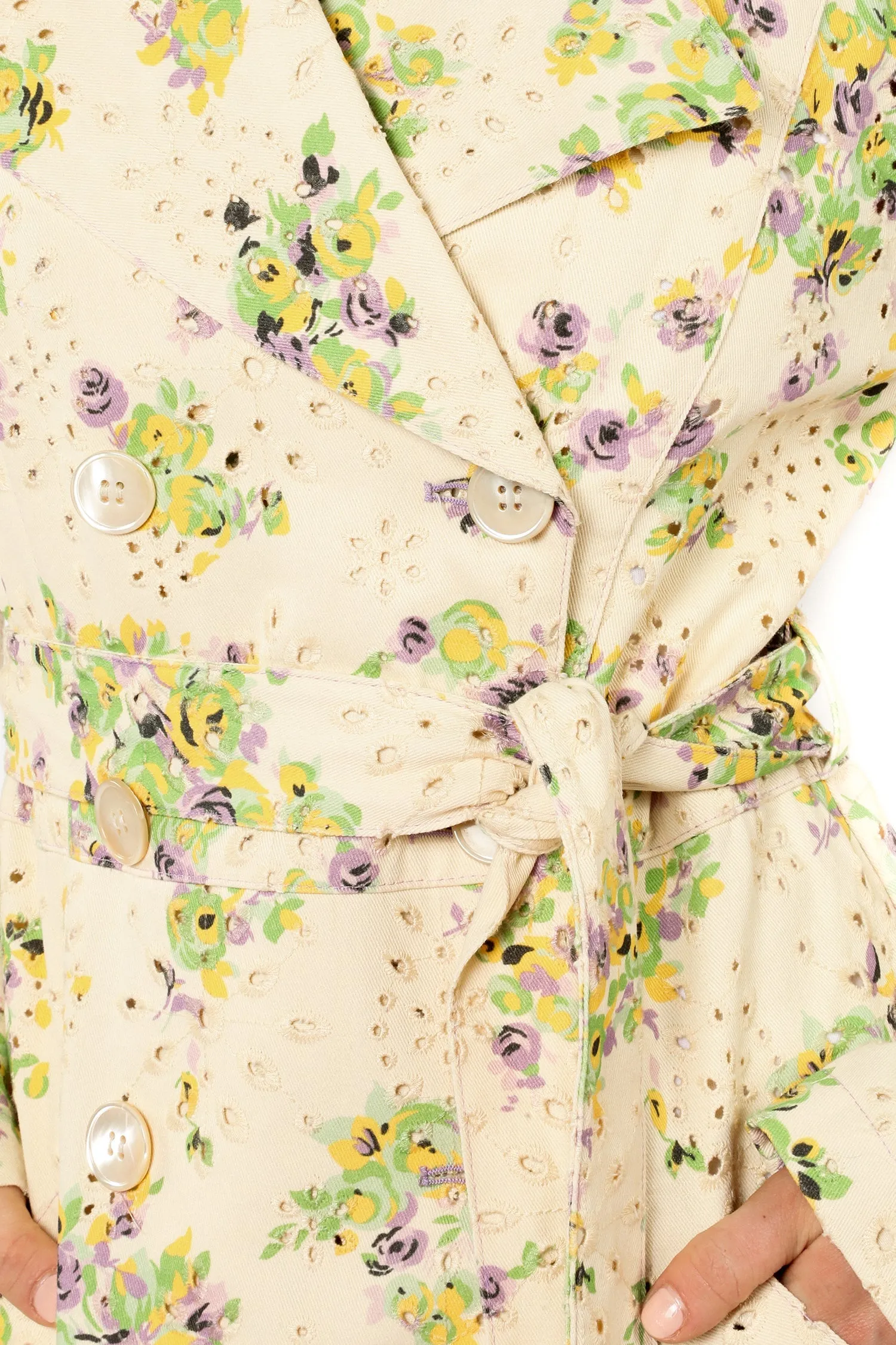 Rosies Posies Eyelet Trench Coat Annasui
