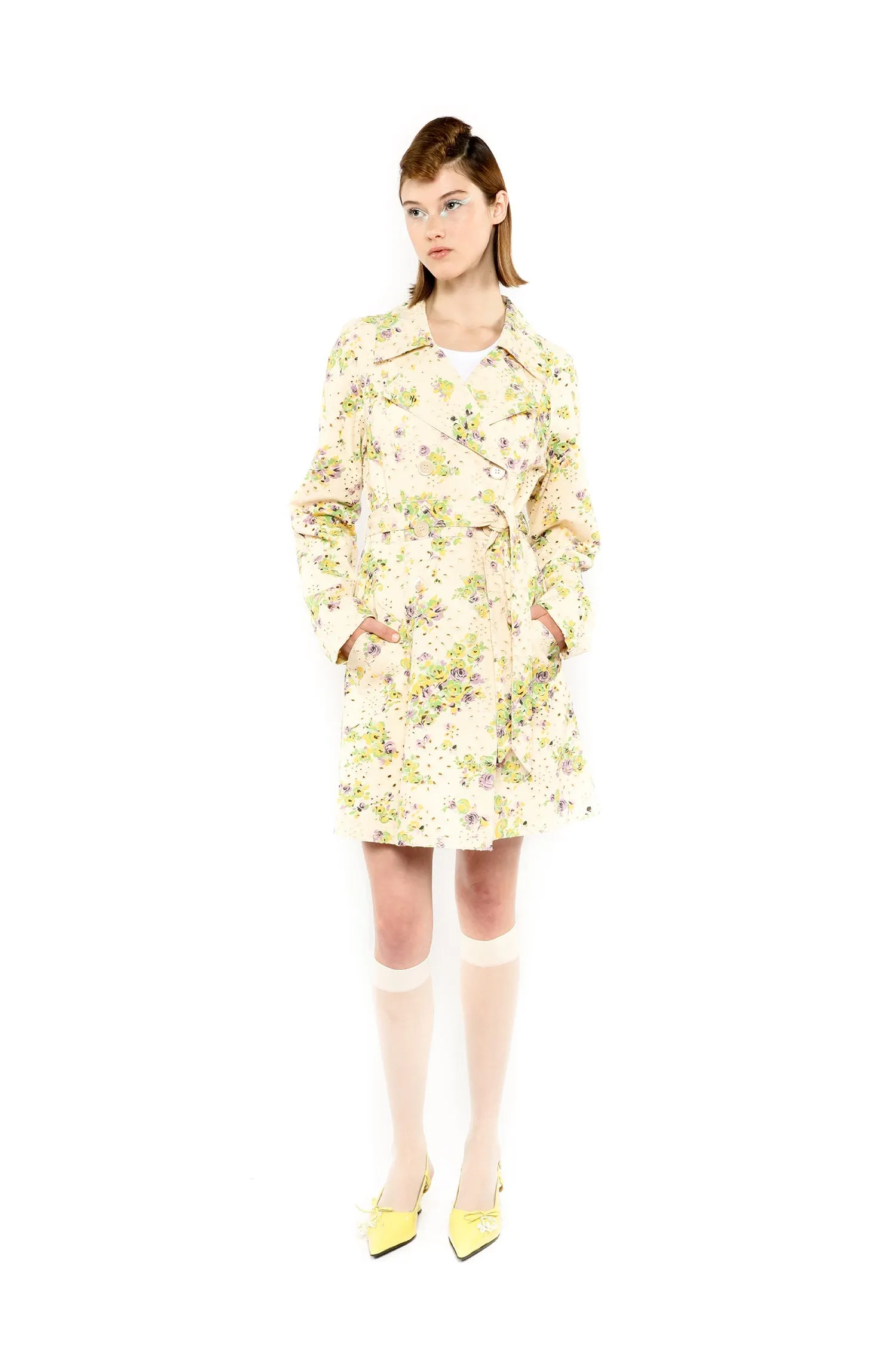 Rosies Posies Eyelet Trench Coat Annasui