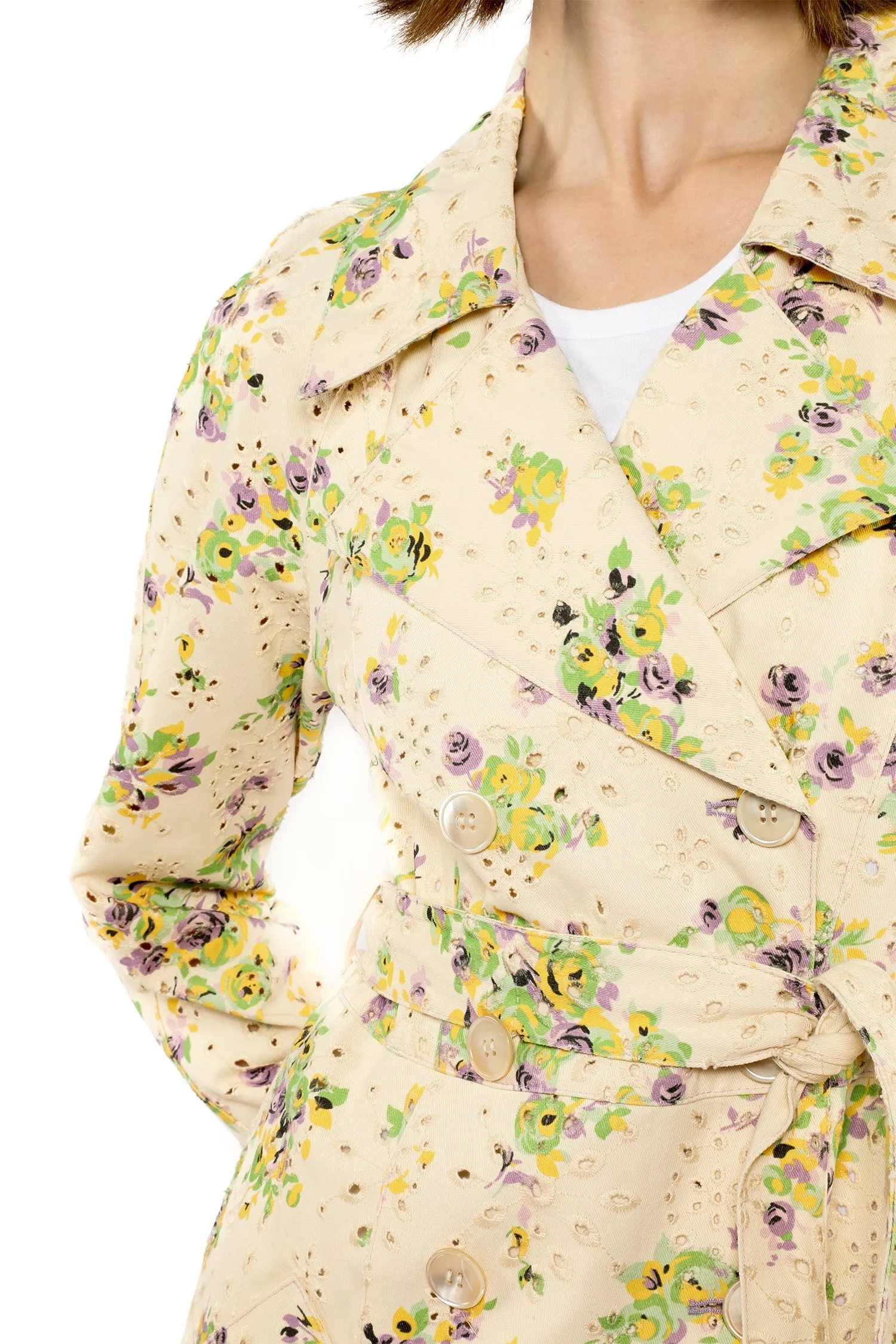 Rosies Posies Eyelet Trench Coat Annasui